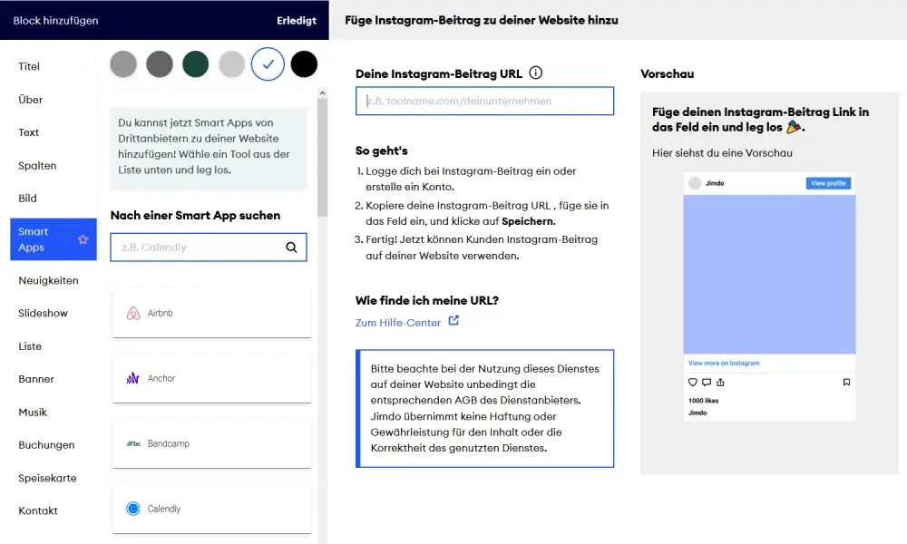 Jimdo Dolphin Smart Apps - Online-Plattformen per Link integrieren Jimdo Dolphin Smart Apps - Online-Plattformen per Link integrieren