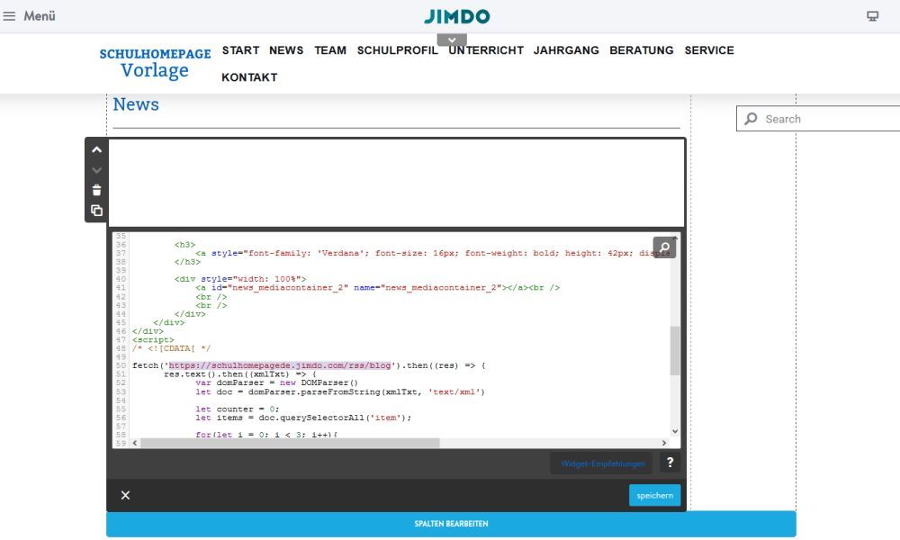 Jimdo News Feed bearbeiten Jimdo News Feed bearbeiten