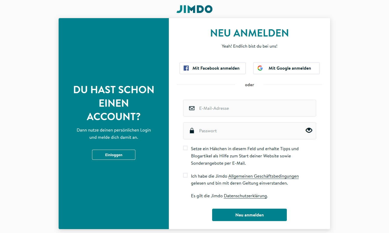kostenlos registrieren bei Jimdo kostenlos registrieren bei Jimdo