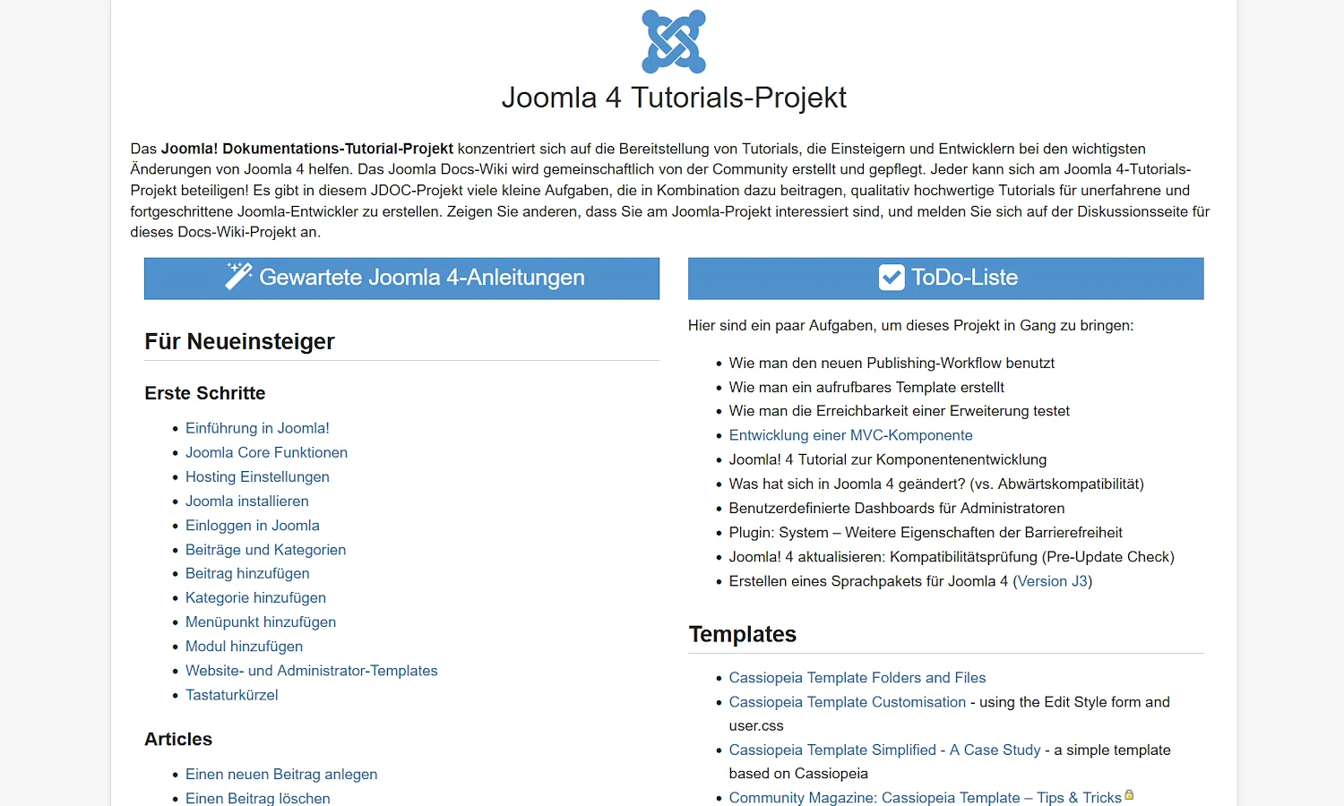 Das Joomla Tutorials Projekt bietet umfassende Anleitungen und Dokumentationen zu Joomla! 4 und 5 Das Joomla Tutorials Projekt bietet umfassende Anleitungen und Dokumentationen zu Joomla! 4 und 5