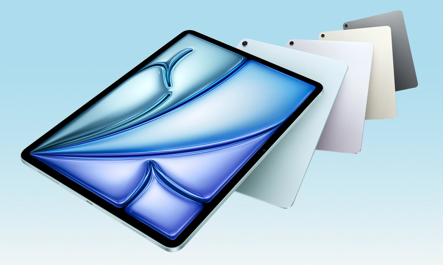 Das Apple iPad Air M4 gibt es in den Farben Space Grau, Polarstern, Violett und Blau