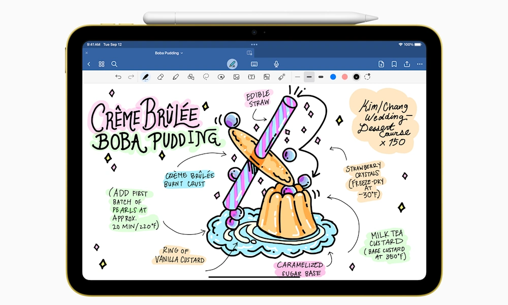 Praktisch: Der Apple Pencil USB-C hält magnetisch am iPad