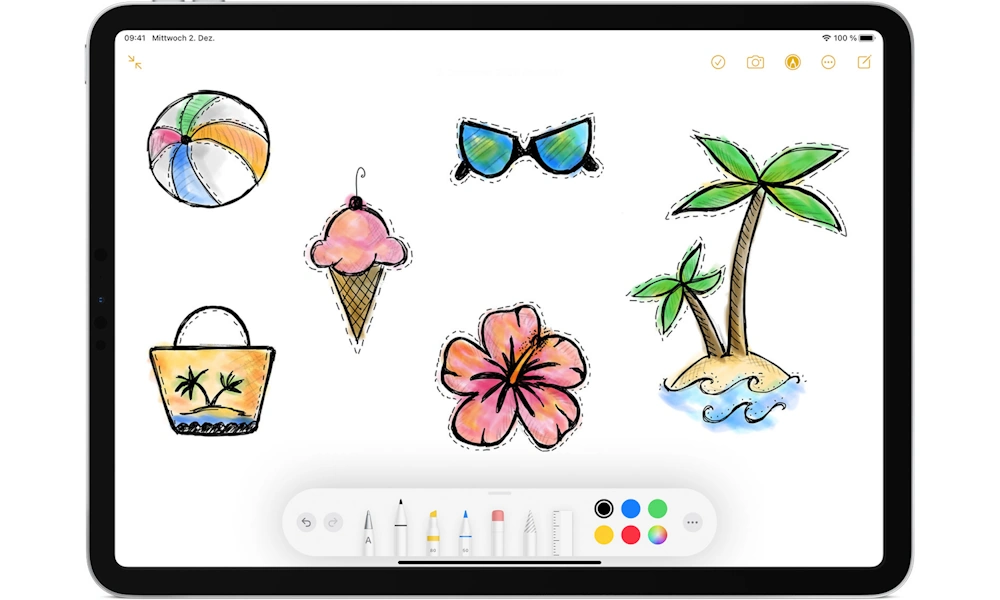 Zeichnen mit dem Apple Pencil: Dank Drucksensitivität am besten mit Apple Pencil 1 und 2