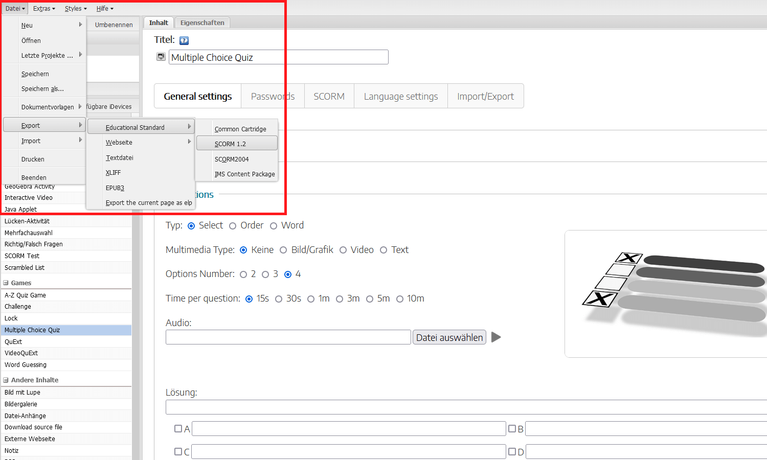 SCORM erstellen mit ExeLearning SCORM erstellen mit ExeLearning