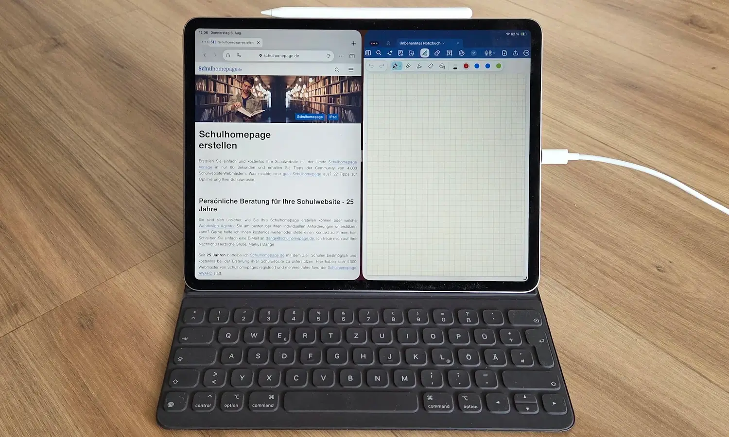 Apple iPad Air (M4) 2026 13 Zoll in meinem Lehrer-Langzeittest mit Keyboard und Apple Pencil im Multitasking-Einsatz