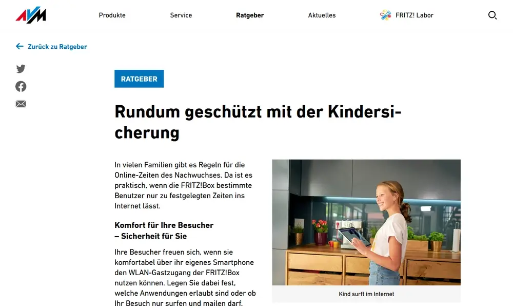 AVM-Kindersicherung mit einer Whitelist oder Blacklist