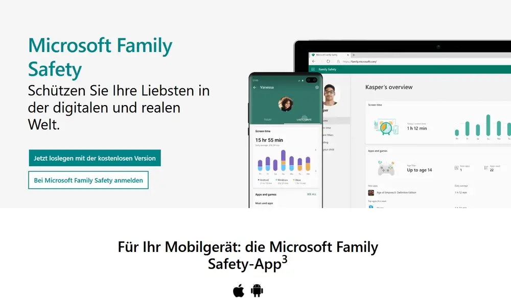 Kindersicherung mit Microsoft Family Safety