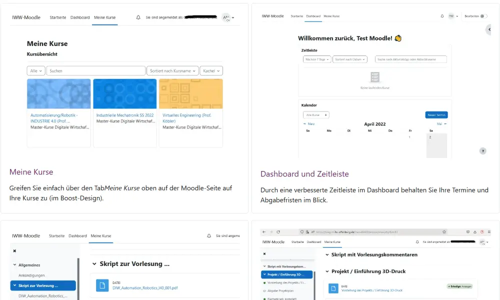 Lernplattform Moodle in der Schule - Boost Design Lernplattform Moodle in der Schule - Boost Design