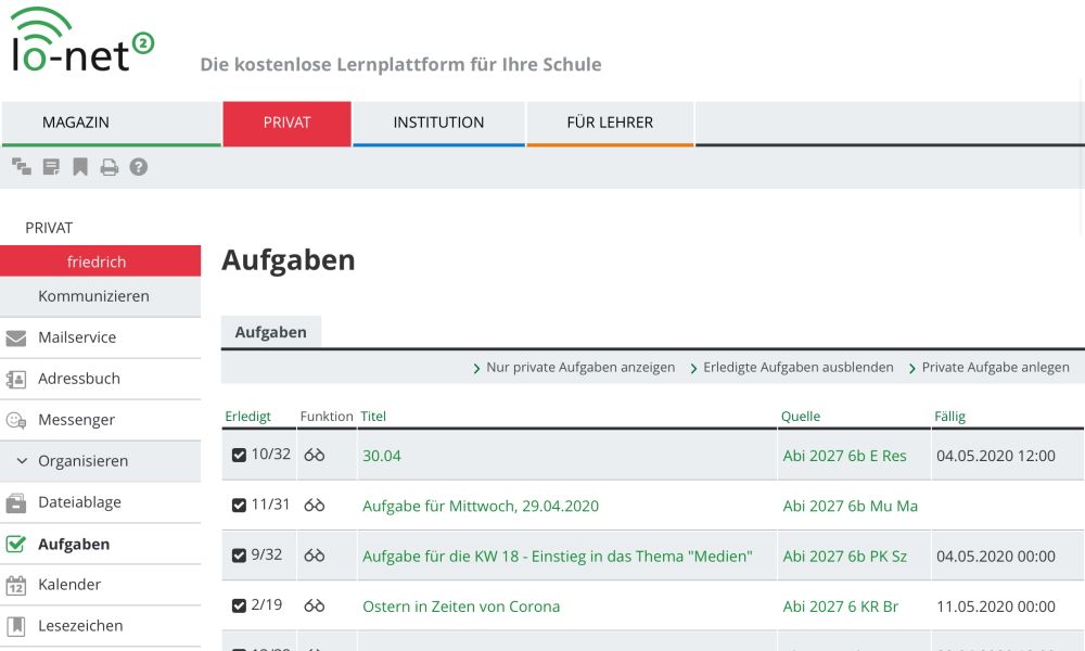 Lo-Net2 Aufgaben Lo-Net2 Aufgaben