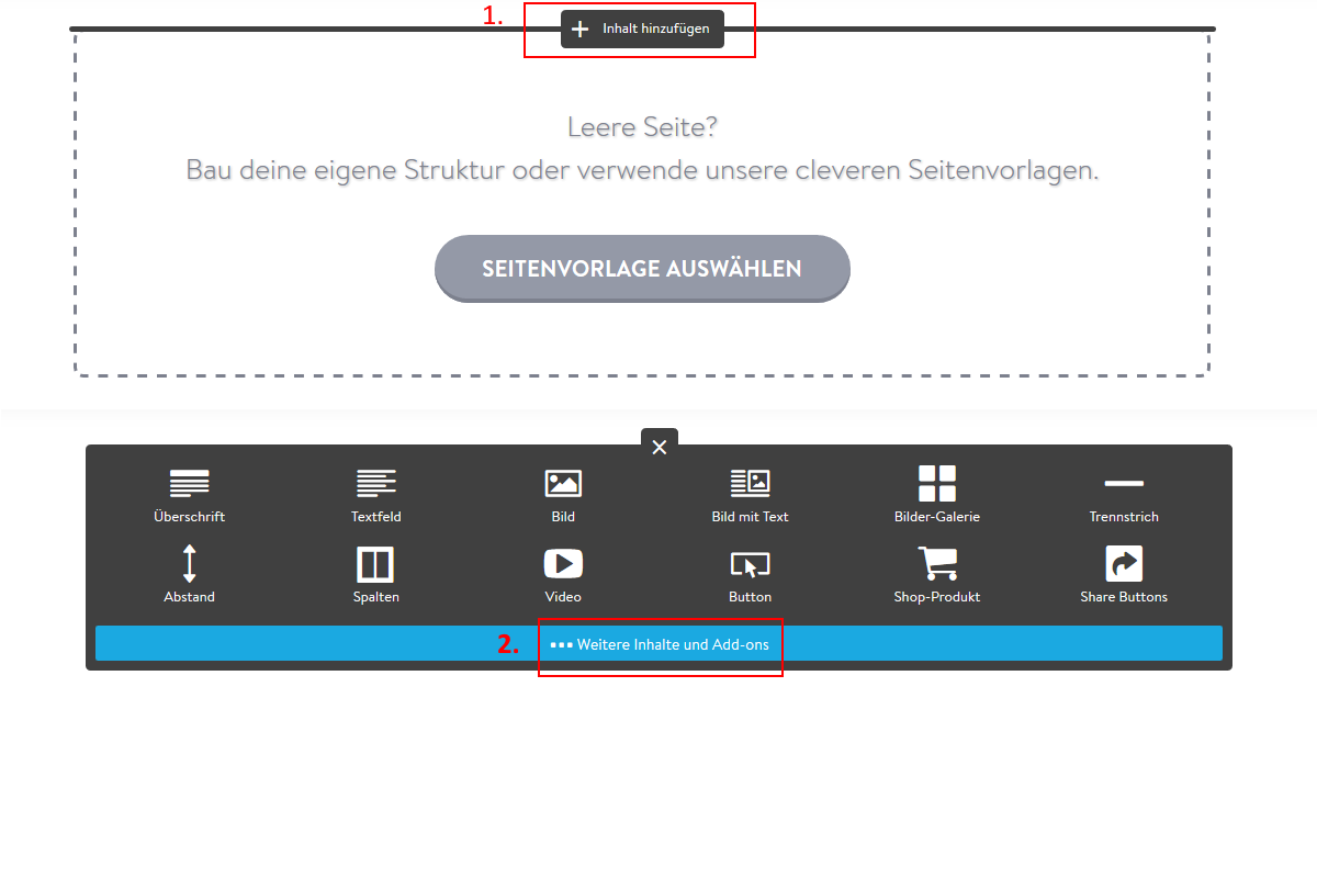 Jimdo Blog starten - Inhalt hinzufügen