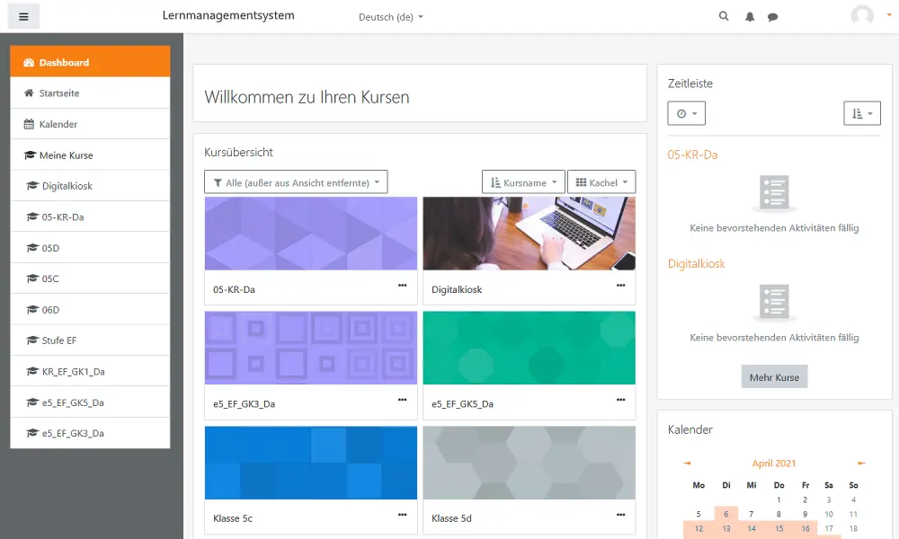 Lernplattform Moodle - externes Modul ohne Schulhomepage Lernplattform Moodle - externes Modul ohne Schulhomepage