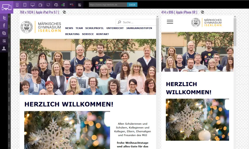 Testen Sie wie Ihre Schulwebsite auf verschiedenen Bildschirmen aussieht Testen Sie wie Ihre Schulwebsite auf verschiedenen Bildschirmen aussieht
